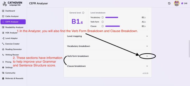 Verb Form and Clause Breakdown for IETLS Writing Test