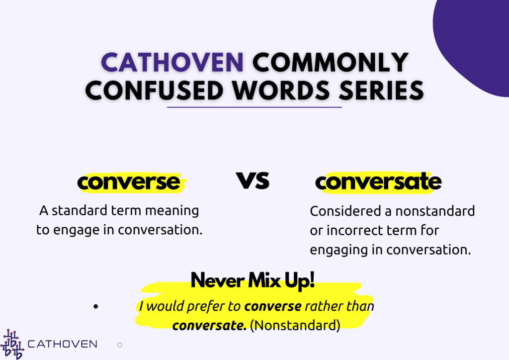 Conversate vs converse Cathoven