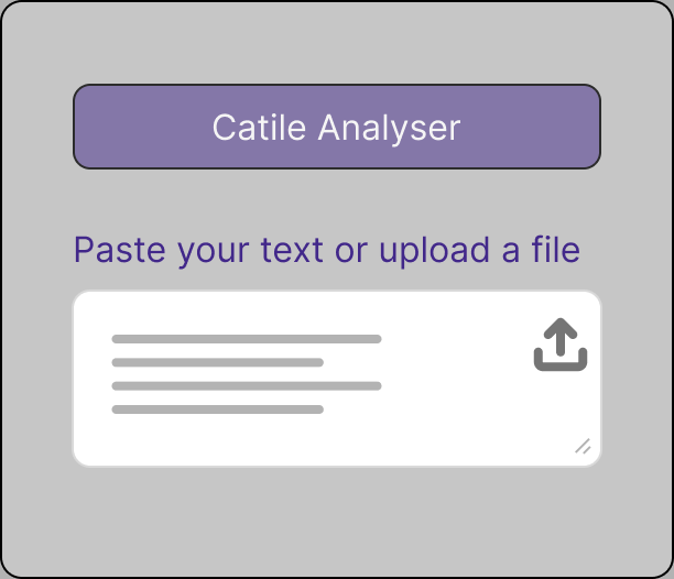 Paste your text or upload a file on Catile Analyser