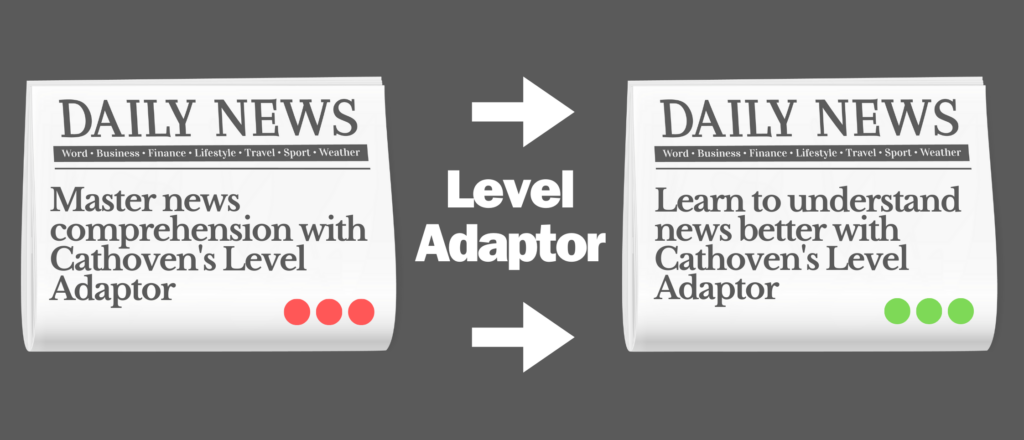 From Frustration to Fluency: Mastering English News with Cathoven Level Adaptor